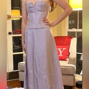 Jessica McClintock Lavender Strapless 2-piece Gown